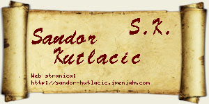 Šandor Kutlačić vizit kartica